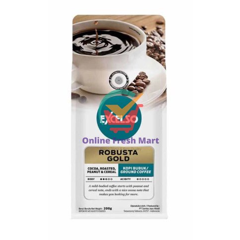 

Excelso kopi bubuk robusta gold 200g - Online Fresh Mart Denpasar