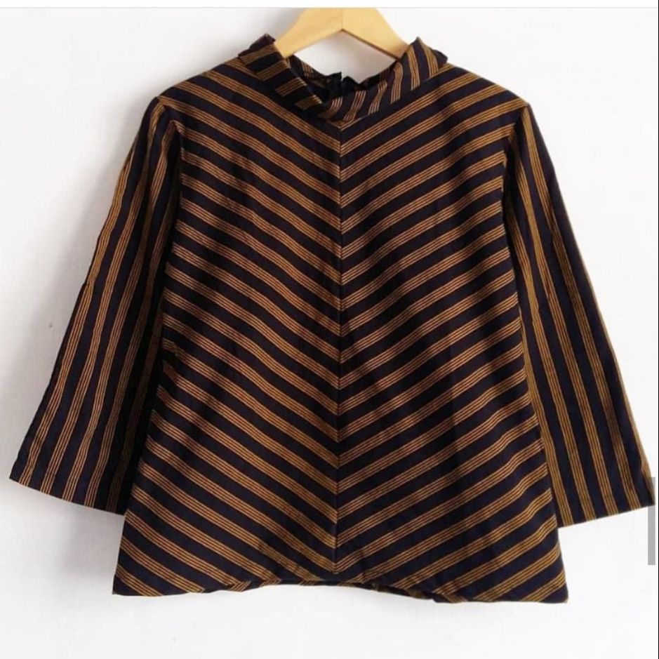 BAJU WANITA/ATASAN WANITA/BAJU LURIK WANITA/LURIK WANITA/BLOUSE LURIK WANITA/blouse lurik etnik