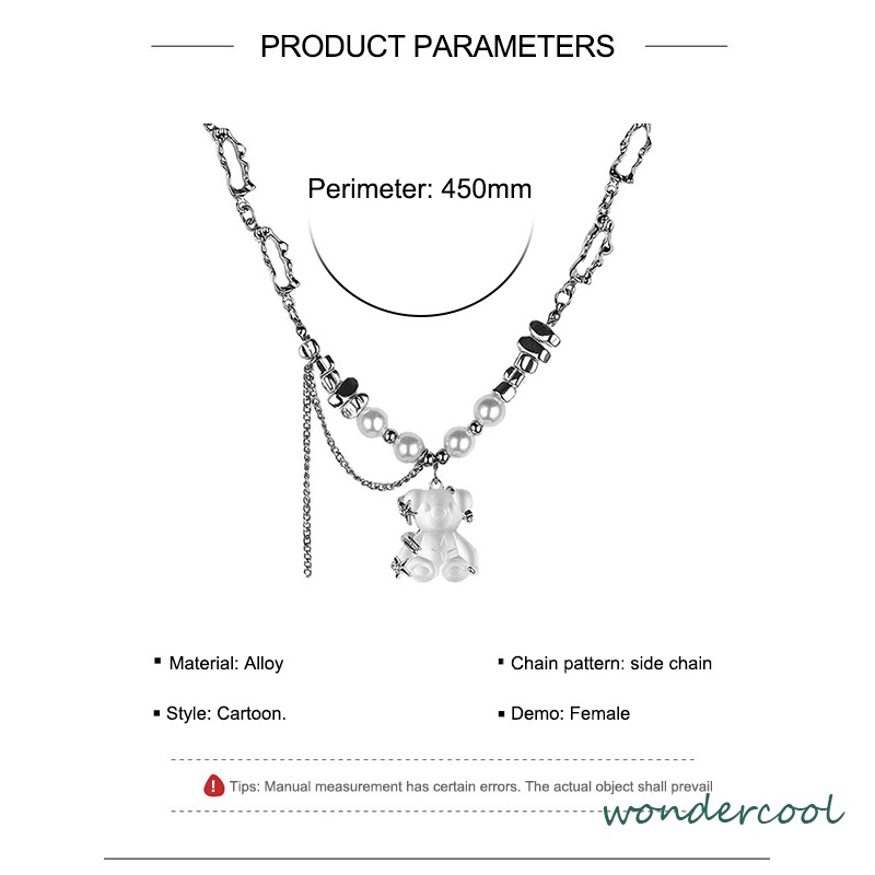 Kalung beruang rumbaimutiara rantaitulang selangka kepribadian angin sejuk yang manis dan sejuk perempuan-Won