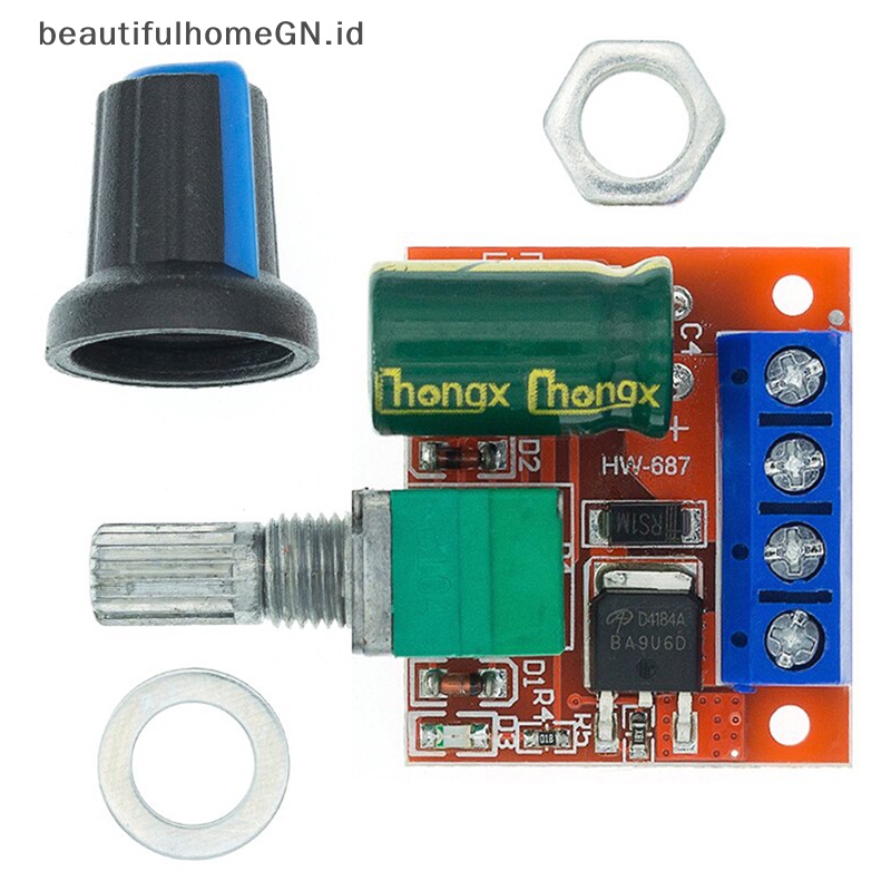 {Cantik} Mini 5A 90W PWM DC Motor Speed Controller Module DC-DC 5V-35V Adjustable Regulator Control Governor Switch LED Dimmer~