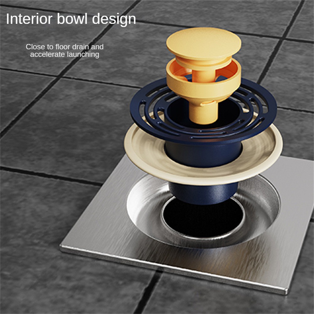 Artipenghilang Bau Lantai Pembuangan Air Toilet Pembuangan Serangga Pedal Tekan Sealing Plug Shower Drain Stopper Kamar Mandi Lantai Pembuangan Anti-bau Artefak
