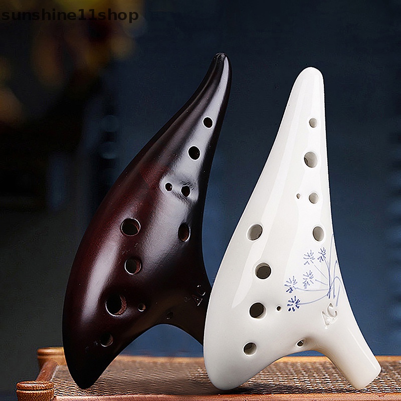 Sho 1Pc Ocarina 12lubang Keramik Alto C Tone Suling Klasik Alat Musik N