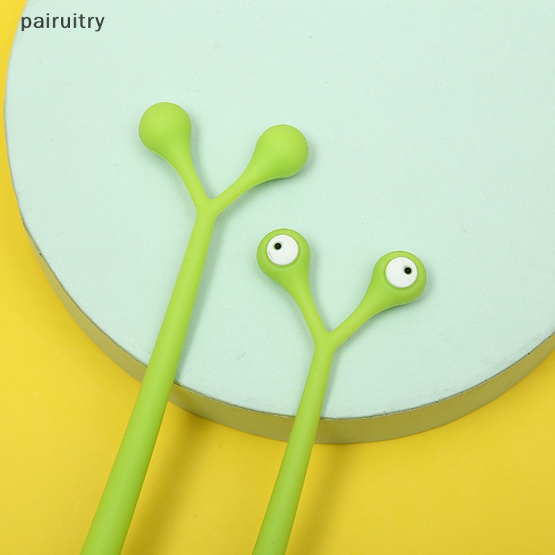 Prt 1Pcs Warna Acak 0.5mm Kartun Lucu Alien Mata Gel Pena Siswa Sig Kreatif Alat Tulis Perlengkapan Sekolah PRT