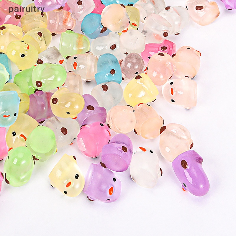 Prt 10 Pcs Mini Neon Chick Ornamen Miniatur Angka Cewek Kecil Resin Kerajinan Tangan Lanskap Mikro Dekorasi Rumah Boneka PRT