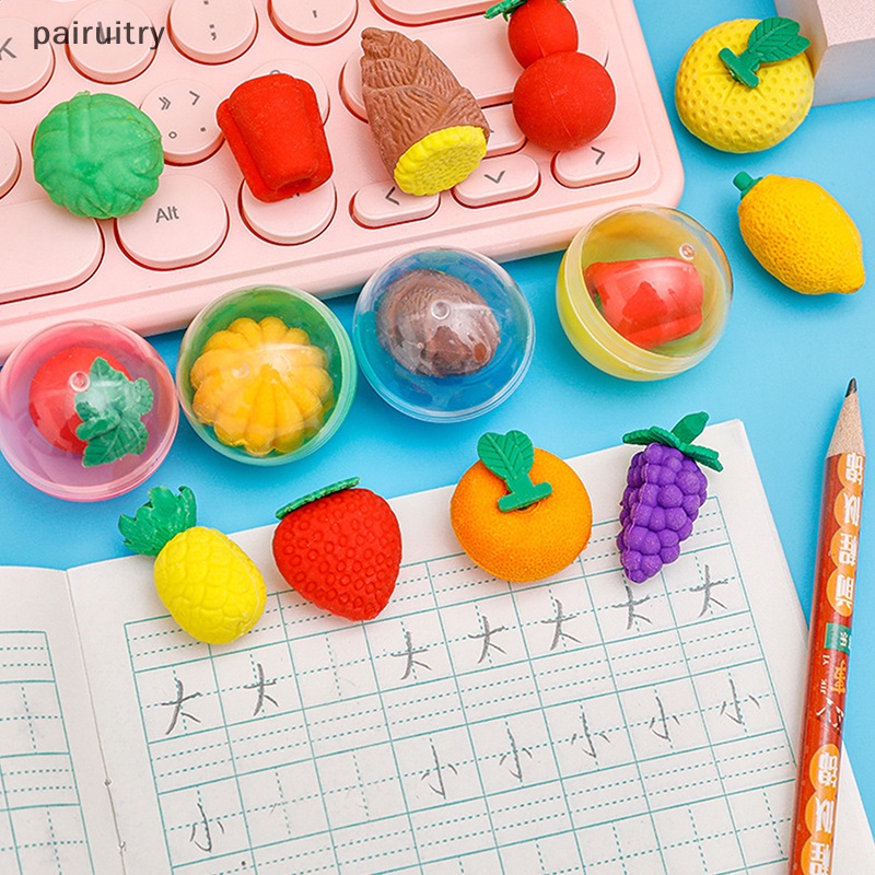 Prt Random Lucu Kreatif Gacha Fruit Eraser Anak Mini Eraser Kawaii Alat Tulis Sekolah Kantor Perlengkapan Koreksi Anak Karet PRT