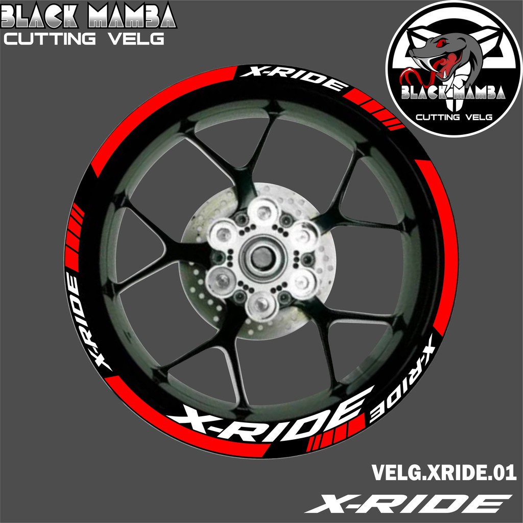 (COD) CUTTING STICKER VELG XRIDE- STIKER LIS LIST VARIASI BAN/VELG YAMAHA XRIDE 01