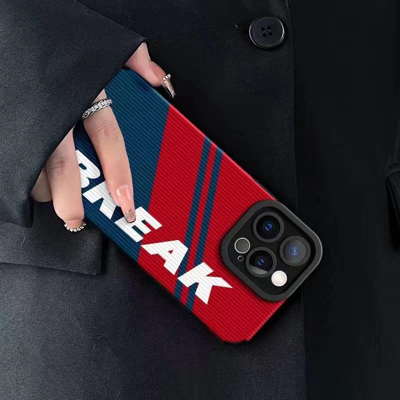 Lamb Skin Pretty BREAK Blue Red Soft Case IPhone 6S 7 Plus 8 Plus X XS XR XS Max 11 13 12 14 PRO Max 14 Plus 12 13 mINI SE Phone Case Girl Women's Fashion