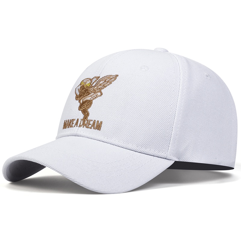 Topi Baseball Kasual Korea Untuk Pria Wanita Malaikat Bordir fashion Topi Putih Olahraga Luar Ruangan Kerai Topi adjustable