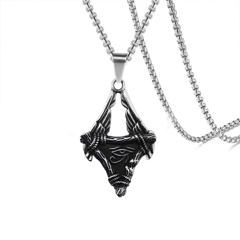 Kalung Pria Liontin Mata Horus Vintage, Kalung Alloy Hip Hop，kalung pria anime，kalung untuk pria