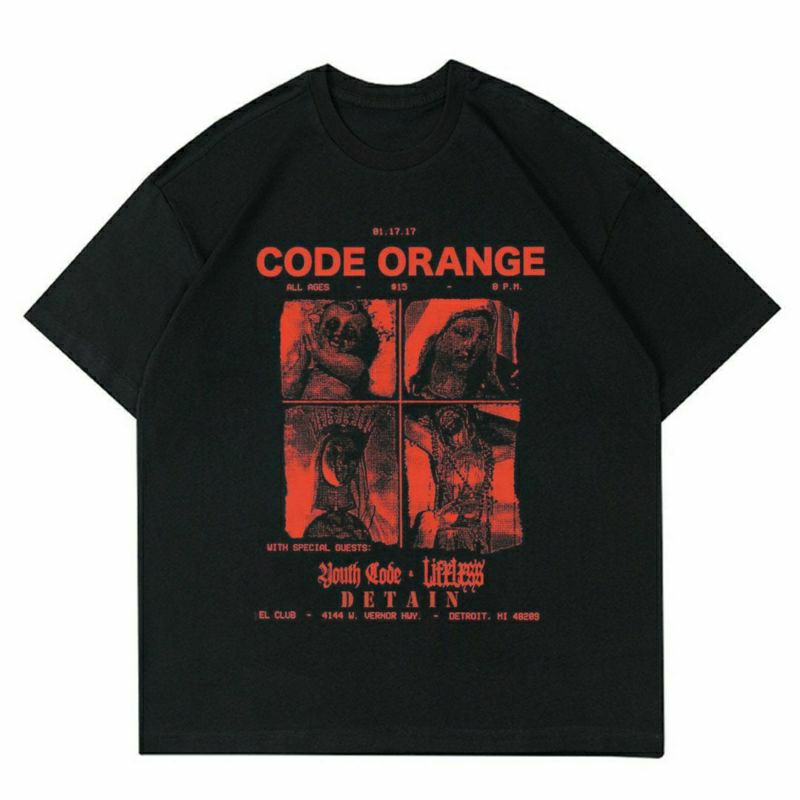 BAJU CODE ORANGE | T-SHIRT CODE ORANGE BLACK | KAOS BAJU CODE ORANGE | KAOS OVERSIZE | BAJU KAOS VIN
