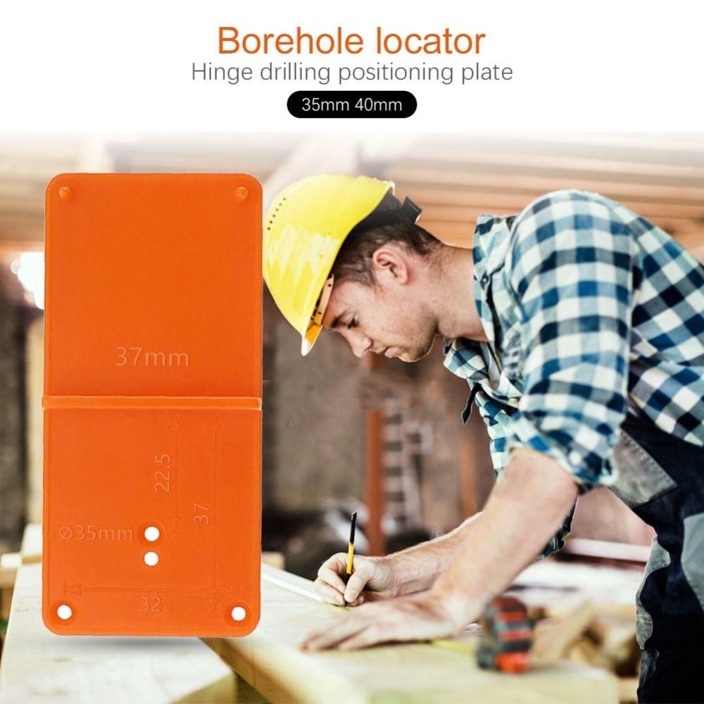 Lanfy Panduan Bor Lubang DIY Engsel 35mm Untuk Instalasi Furniture Alat Pertukangan Template Hole Locator