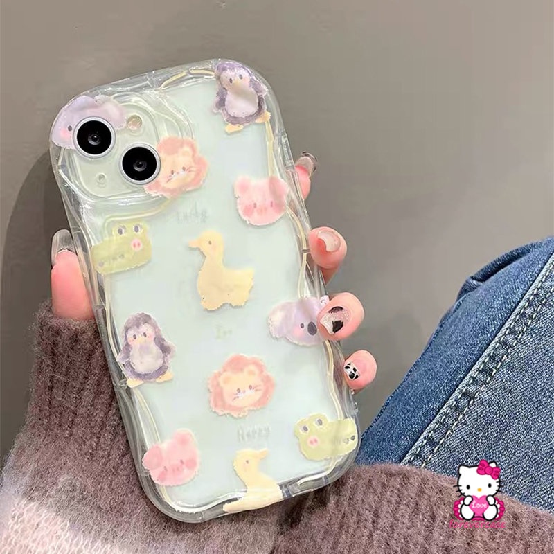 Casing Beruang Lucu Untuk Redmi A1 9A 9C Nfc10 9T 10A 10C A2 9 Note 11 10Pro 8 10 Pro Max Plus 9 10 11s 10s POCO M3 3D Wavy Curved Edge Cartoon Friendly Animal Family Fun Cover Kepala