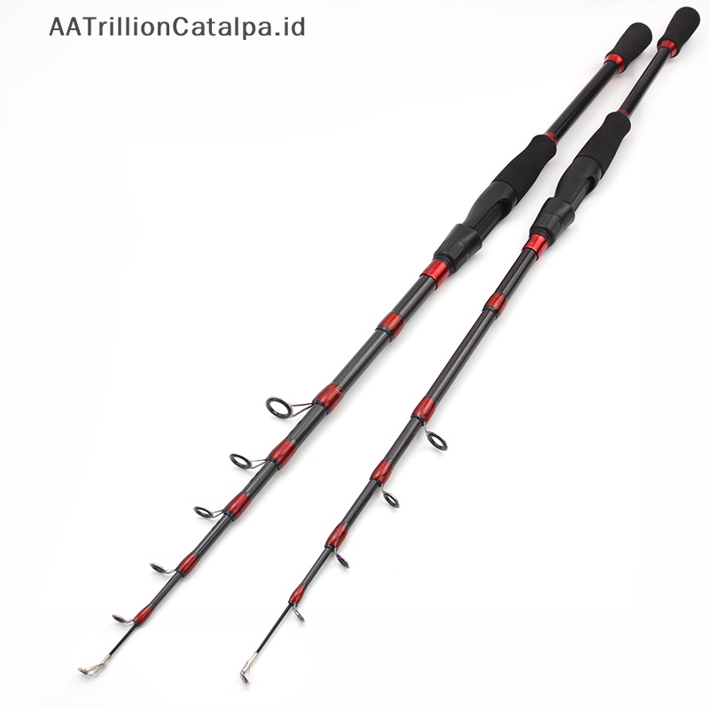 Aatrillioncatalpa 1.6m-2.7m Telescopic Fishing Rod Carbon Portable Spinning Casg Rod Lure Fishing ID