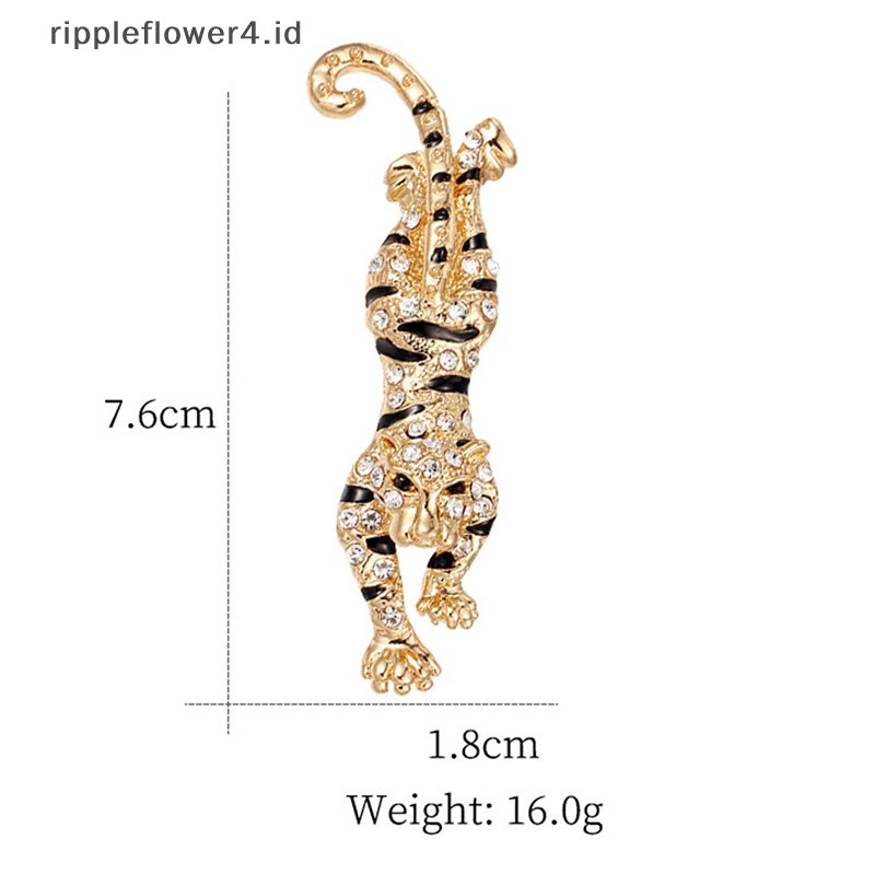 {rippleflower4.id} Pin Bros Macan Berlian Imitasi Vintage Baru Untuk Wanita Dan Pria Anak Hewan Bros~