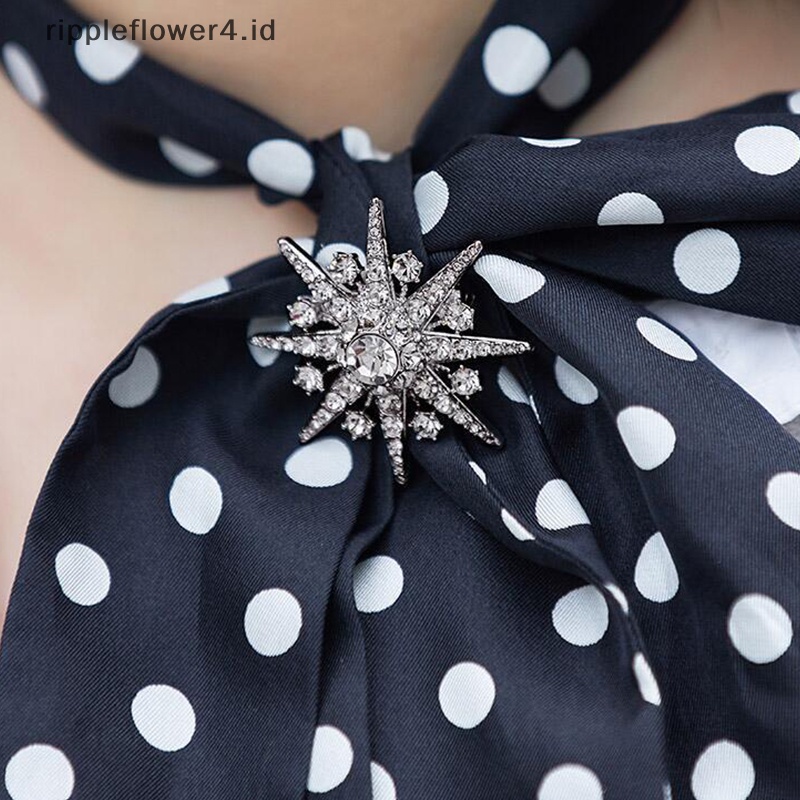 {rippleflower4.id} Setelan Wanita Korsase Kepribadian Temperamen Octagon Bintang Bros Suasana Aksesoris Wanita Perhiasan Pin Hadiah~