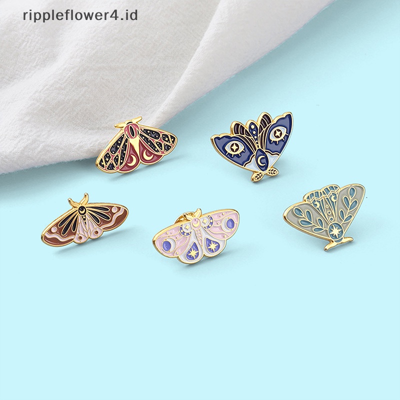 {rippleflower4.id} Warna Enamel Pin Art Paing Serangga Tas Bros Kerah Lencana Kartun Perhiasan~