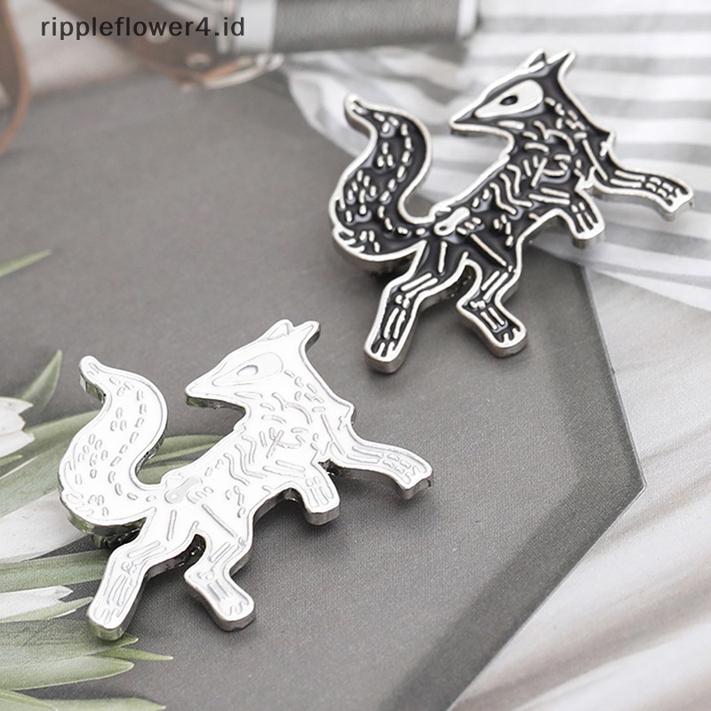 {rippleflower4.id} Kartun Hewan Lucu Enamel Pin Fox Bros Pin Pakaian Topi Tas Jeans Lencana Wanita Aksesoris Perhiasan~