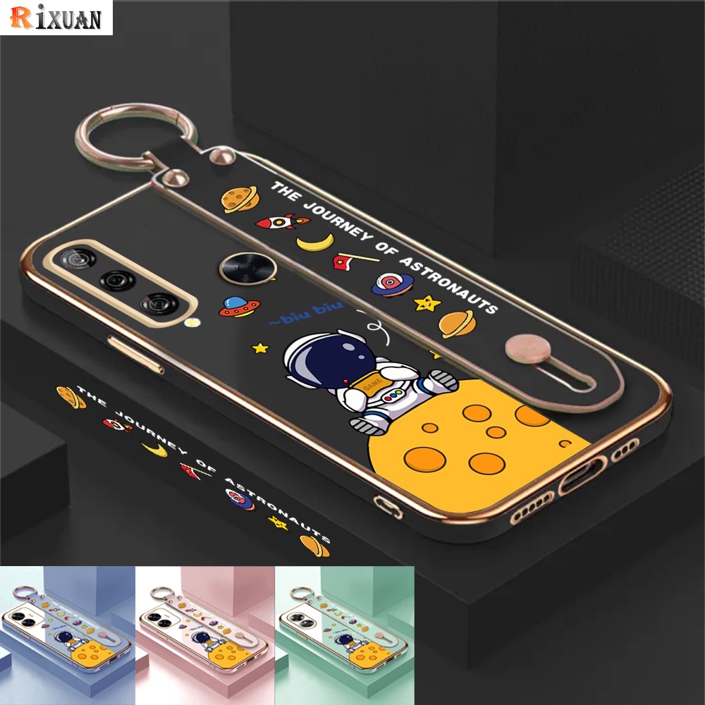 Huawei Y6P 2020y7a Y9S Y7 Pro Y9 Prime2019 Nova 5T 8i 7i 7SE Nova 3i Fashion Perjalanan Astronot Plating Mewah Soft Phone Case Dengan Gelang RIXUAN