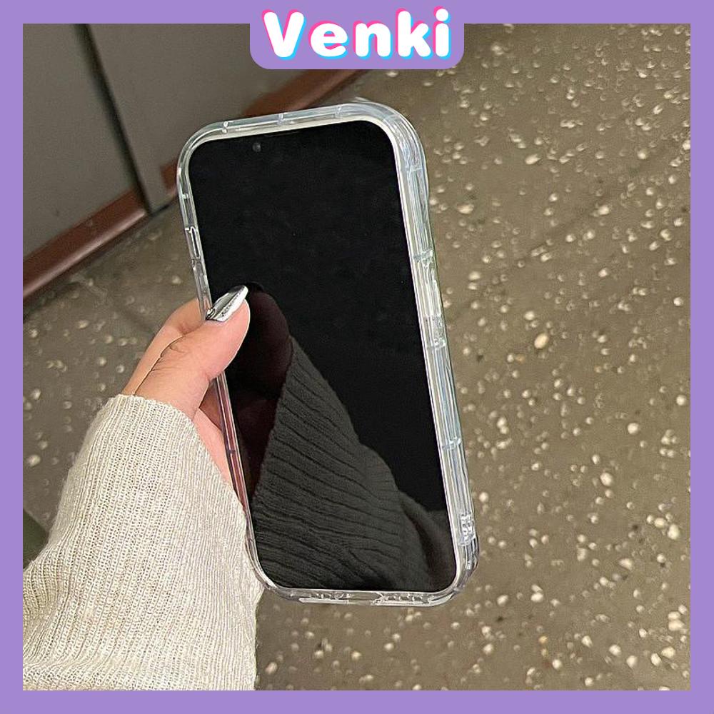 VENKI - Untuk iPhone 11 iPhone Case Laser Reflektif Bening Phone Case TPU Lembut Shockproof Airbag Phone Case Cute Selfie Cat kompatibel dengan iPhone 14 13 Pro max 12 Pro Max XR XR 7 8