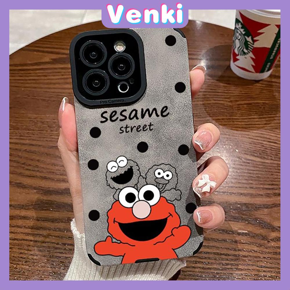 VENKI - Untuk iPhone 11 Case Kulit Kulit Pupil Mata Suede Phone Case Soft Shockproof Airbag Case Perlindungan Kamera Karakter Kartun Lucu Kompatibel dengan iPhone 14 13 Pro max 12