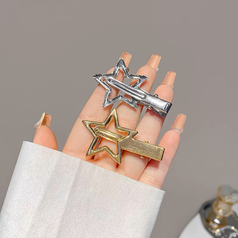 Super Populer Seri Bintang Logam Duckbill Sisi Klip Poni Jepit Rambut Influencer Aksesoris Rambut