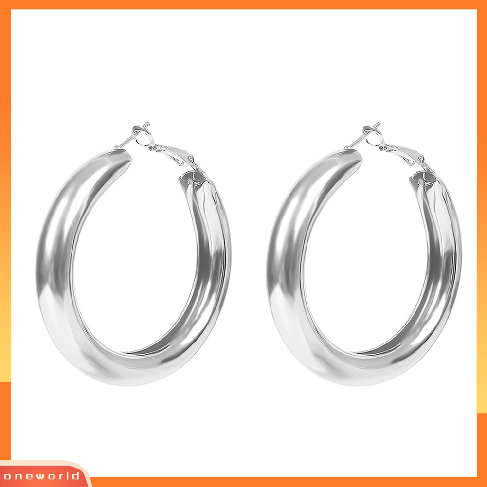 [WOD] Wanita Fashion Geometris Putaran Besar Lingkaran Hoop Anting Pernyataan Perhiasan Hadiah