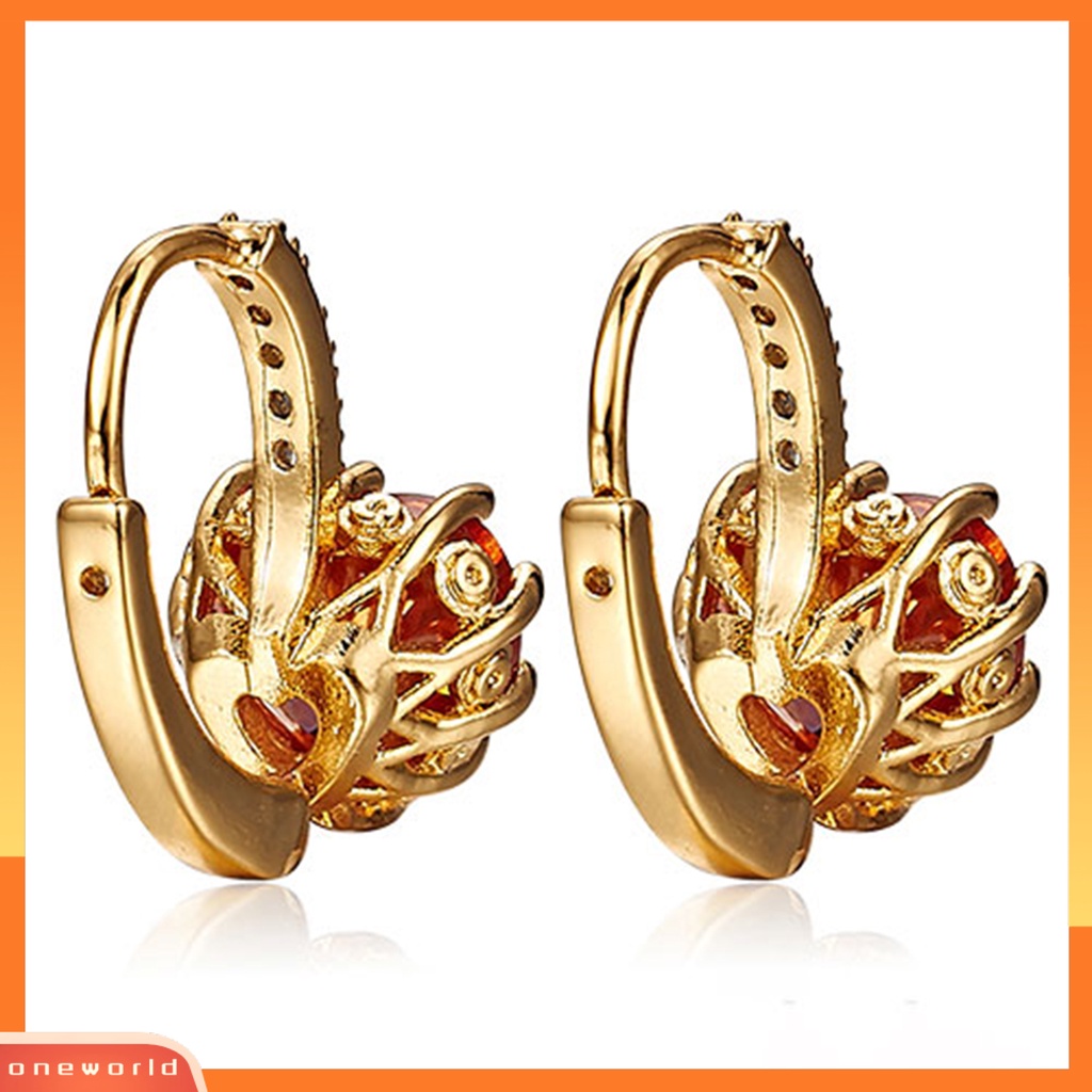 [WOD] Hadiah Anting Leverback Berlian Imitasi Lapis Emas 9K Untuk Pertunangan Wanita Smoky