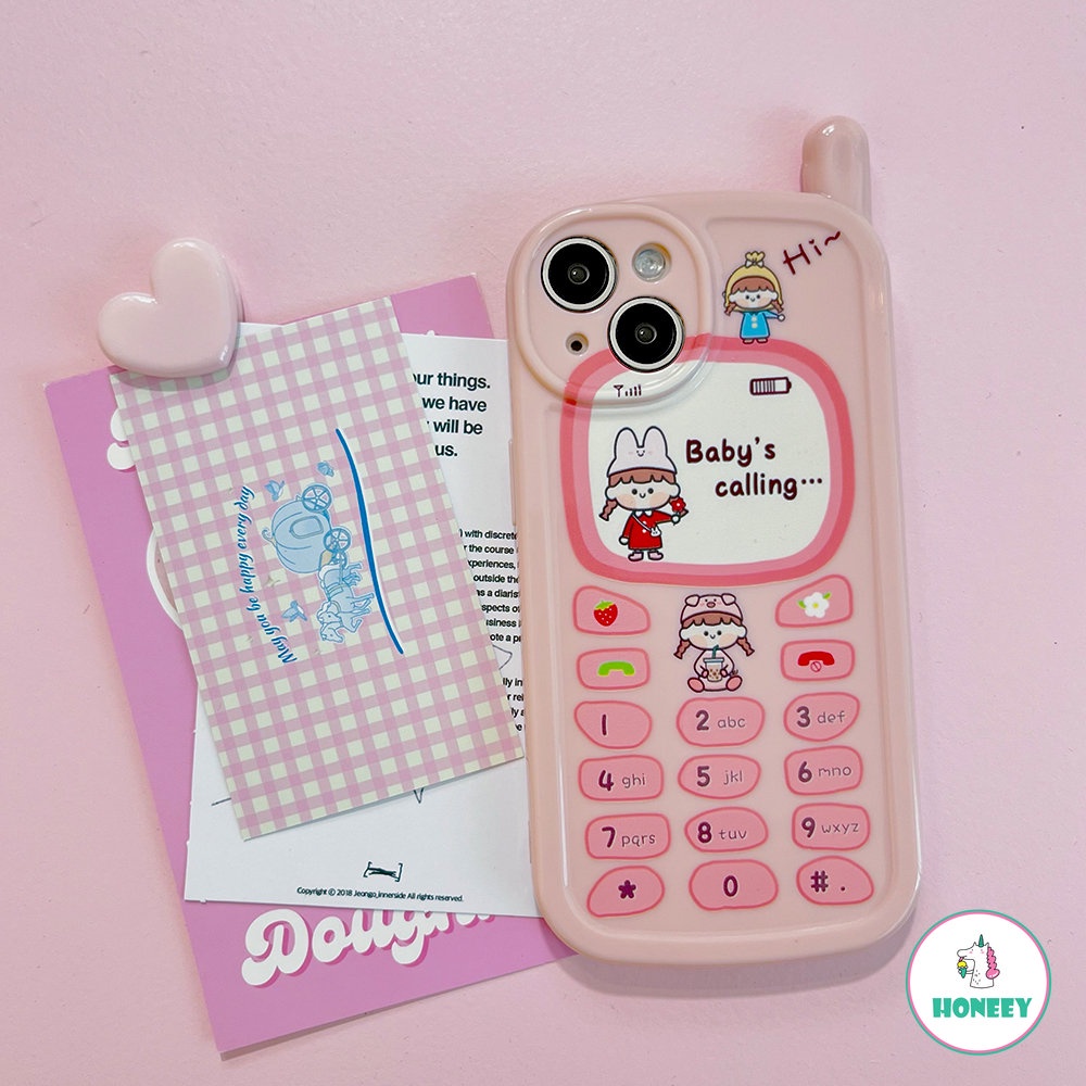 Casing Ponsel Keypad Kartun Lucu Untuk Apple14 Casing iPhone 11 Pro Max12 13 14 Pro Max XR XS 87plus Sweet Soft TPU Shockproof Back Cover