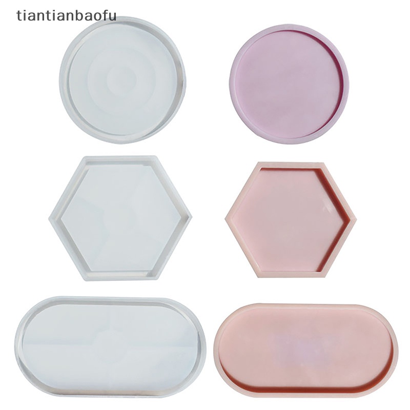 [tiantianbaofu] Tray Cetakan Kotak Penyimpanan Cetakan Silikon DIY Coaster Crystal Mold Asbak Pot Cetakan Butik