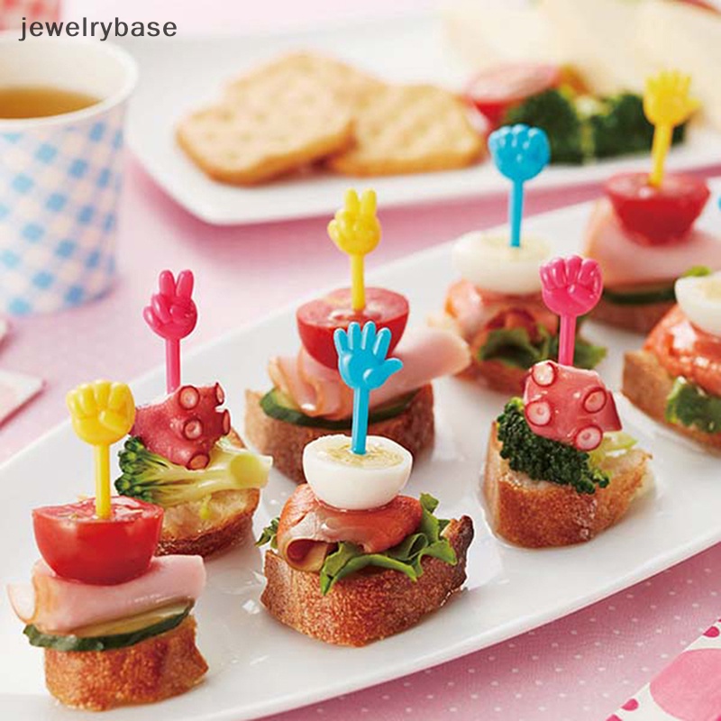 [jewelrybase] 9 Pcs Mini Anak Hewan Makanan Buah Picks Garpu Kotak Makan Aksesoris Dekorasi Alat Butik