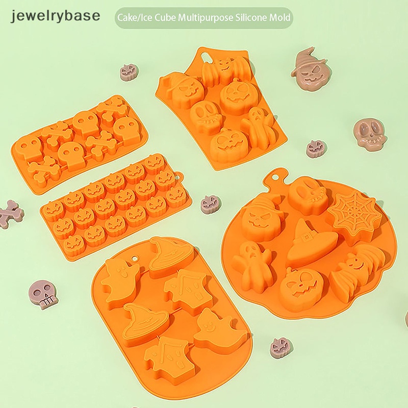 [jewelrybase] 1 Pc Halloween Mengerikan Cetakan Silikon Es Batu Coklat Makanan Baking Tray Mold Butik