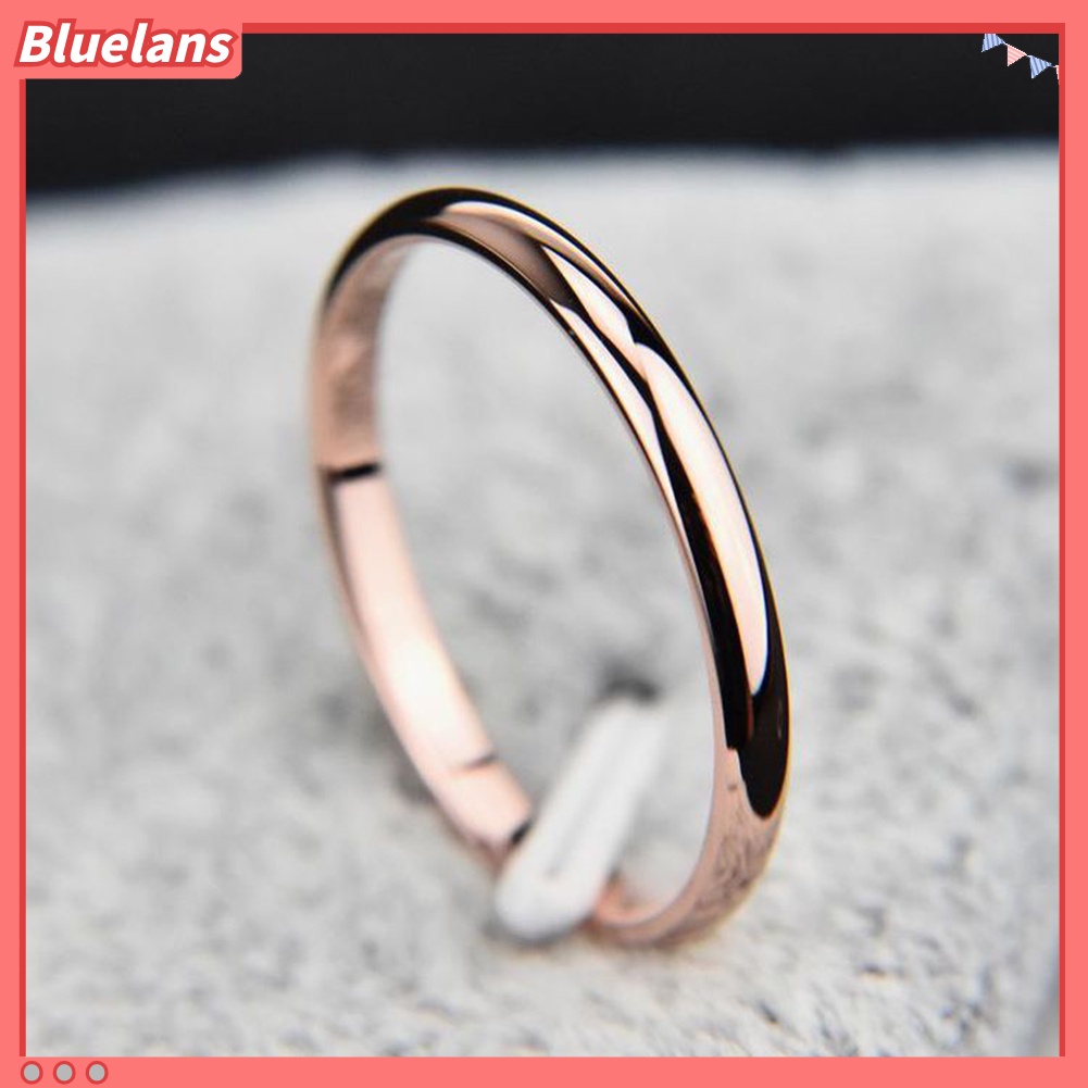 [BLS] Wanita Fashion Halus Dipoles Cincin Jari Baja Titanium Hadiah Perhiasan Pernikahan
