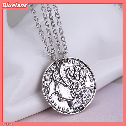 [BLS] 2pcs Unisex Lover's Vintage Deer Camel Pesona Liontin Rantai Kalung Jeweley