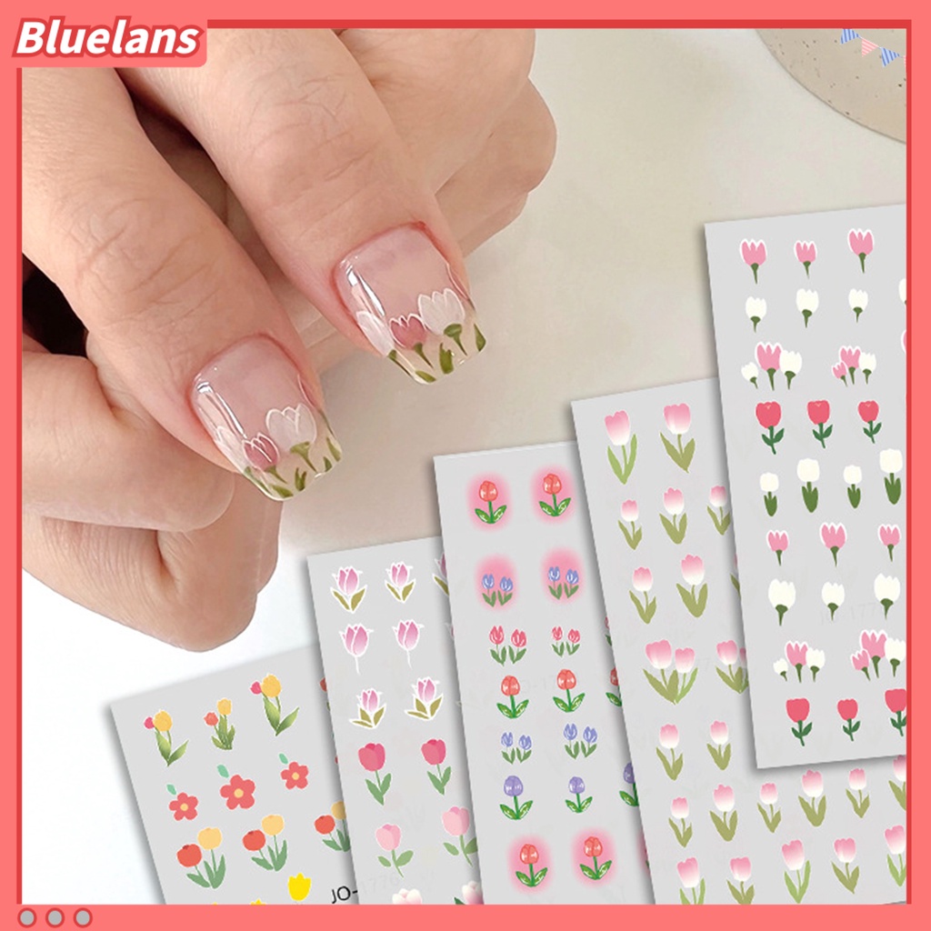 [BLM] Nail Art Stiker Indah Pola Bunga Perekat Diri Bunga Stiker Perekat Kuku Perlengkapan Kuku