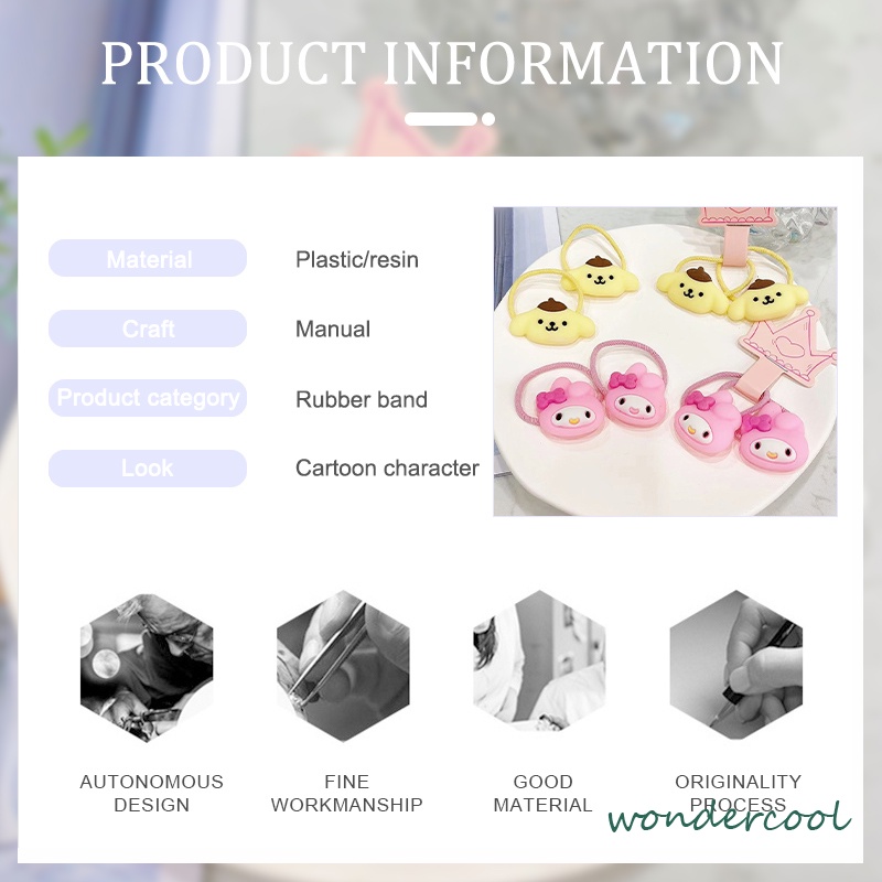 Tali Rambut Anak Kartun Tali Rambut Gadis Kecil Lucu Karet Gelang Cincin Rambut-Won