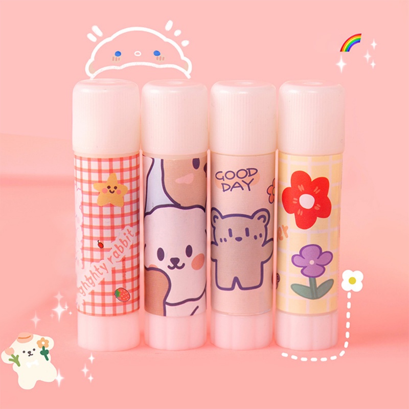 Portable Lucu Kartun High Viscosity Solid Glue Stick/Lem Padat Mini Sealing Tidak Beracun Untuk File Kertas/Alat Tulis PVA Secret Adhesive