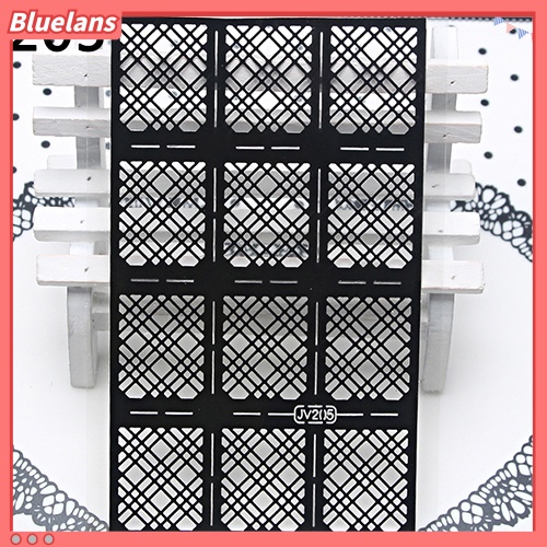 [BLM] 1lembar DIY Mudah Digunakan Manicure Irregular Hollow Stensil Nail Art Stiker Cap