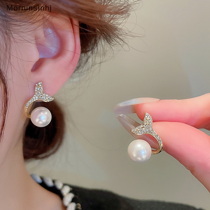 Mornin Anting Mutiara Fishtail Temperamen Korea Anting Simple Elegan Untuk Wanita Ear Studs id