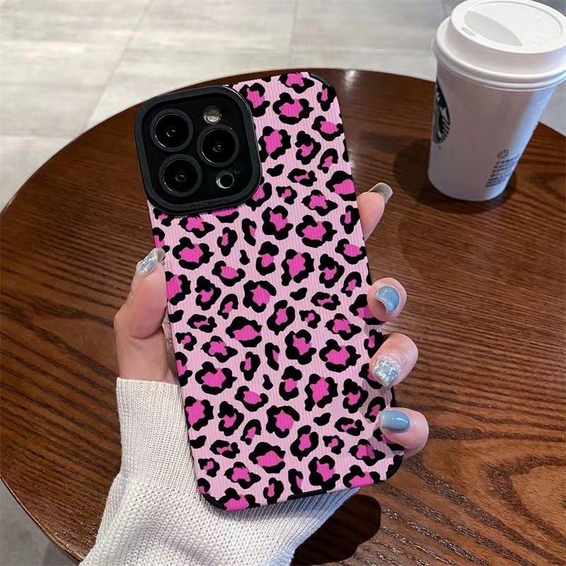 Pretty Pink Leopard Girl Woman Soft Case HP VIVO V9 Y11 Y12i Y12 Y15 Y17 Y12S Y20 Y20i Y20S Y19 Y93 Y91C S1 V15 Pro Y50 Y30 Y30i V20 Z1 Pro Y52S Y31S V5 V5S V21 4G V23 5G Y83 FTD Stripe Casing