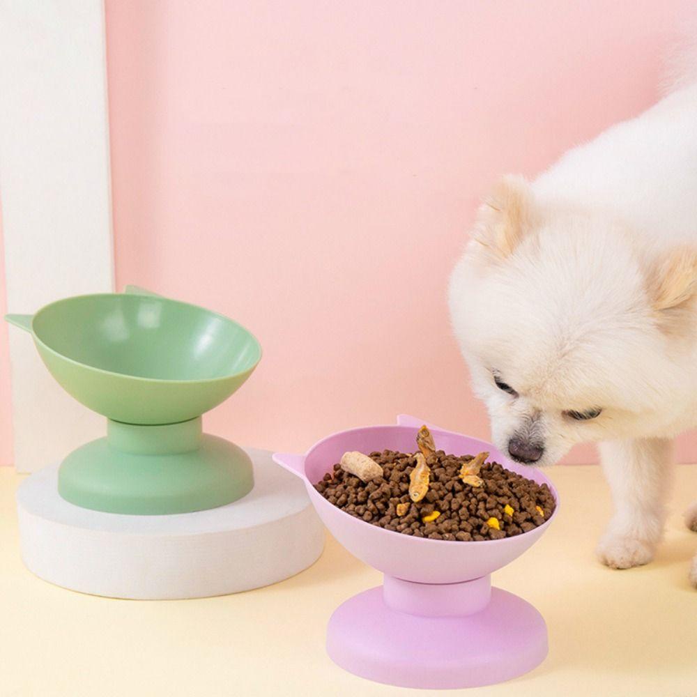 Jeromy Mangkok Makan Anjing 1PC Perlengkapan Hewan Peliharaan Praktis Dapat Dilepas Melindungi Tulang Belakang Anti Rebah Mangkuk Air Kucing