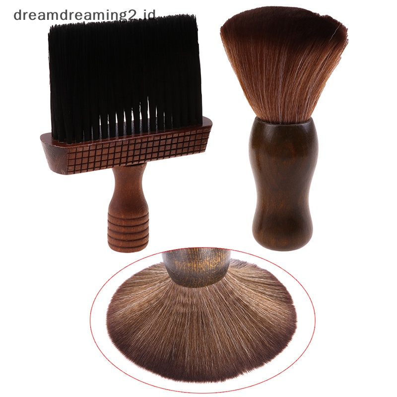 (drea) 1pc Profesional Leher Sikat Kain Lap Wajah Barber Hair Clean Lembut Sikat Rambut Hitam //