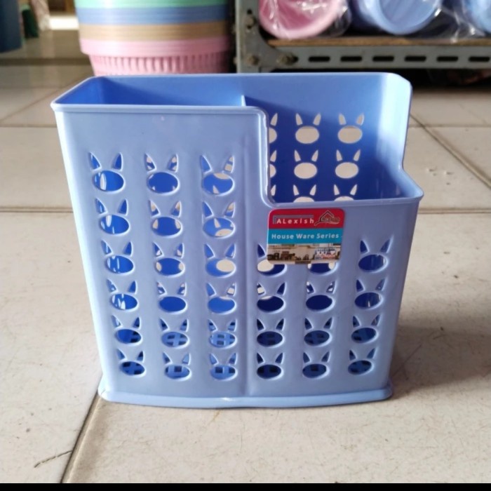 Storage 2 Sekat ALEXISH PASTEL GEDUN Tempat Sendok Garpu/ATK Organizer