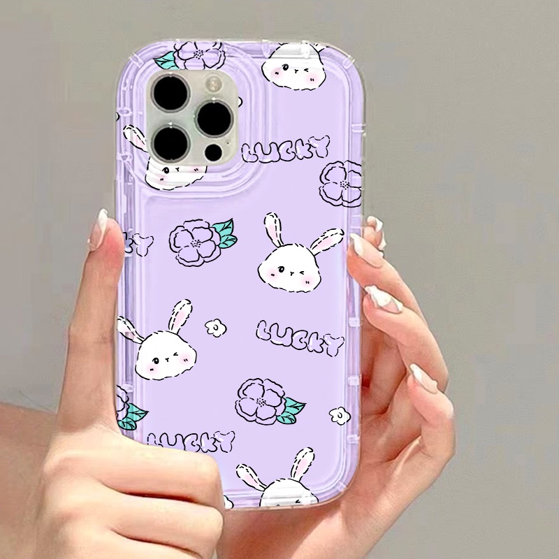 Lucky Bunny Case Untuk Vivo Y11 Y12 Y15 Y17 Y12S Y12A Y20 Y20S Y21 Y21A Y21G Y21S Y33 Y33S Y33T Y3S Y90 Y91 Y91C Y91i Y95 Y70 Y1S V21 V255G X8 Lite Airbag Shockproof Cover