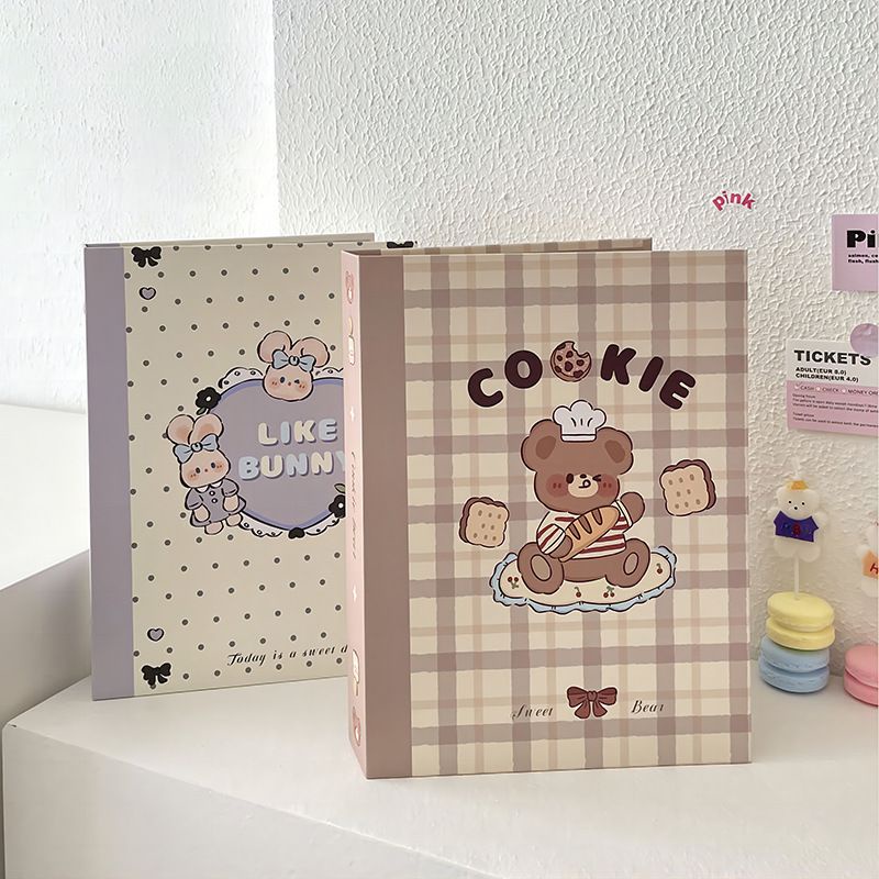 Ins Biskuit Beruang A5 Loose-leaf Card Book 10cm 17cm Kardus Shell Album Foto Goo Card Aidou Photo Card Star Chasing Storage