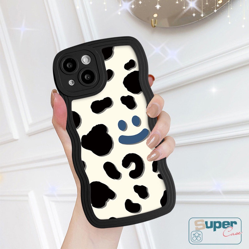 Soft Case Leopard Tidak Teratur Untuk Infinix Note 10Pro 12 G96 Hot 20 9 10s 11s 12i 10 10Lite 20s 8 12 Pro Smart 4 6 5 Plus Hot 10 9 11 12 Play Wavy Edge Smile Milk Cow Pattern Cover