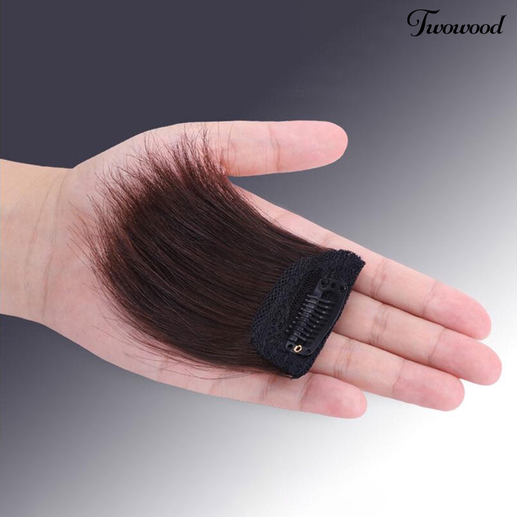 Twowood 10cm Wig Hair Pad Fluffy Natural Look Lembut Suplemen Kepala Rambut Tak Terlihat Ekstensi Sopak Lurus Serat Suhu Tinggi Rambut Palsu Pesta Supply