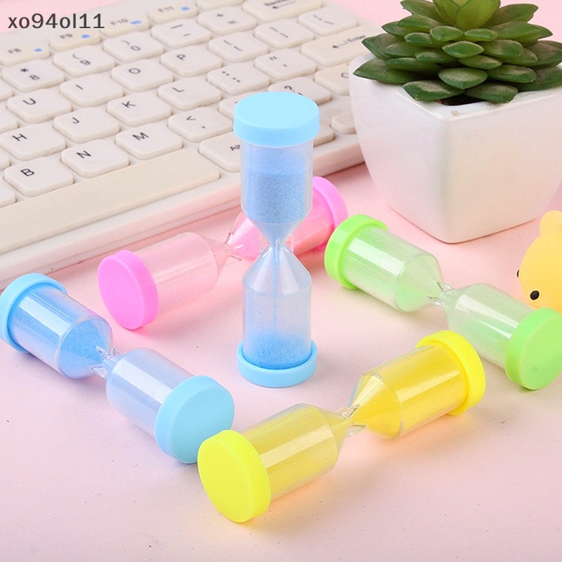 Xo 3Pcs Mini Colorful Jam Pasir Pasir Pasir Jam Timer Mainan Anak Sikat Gigi Shower Timer Dekorasi Rumah OL