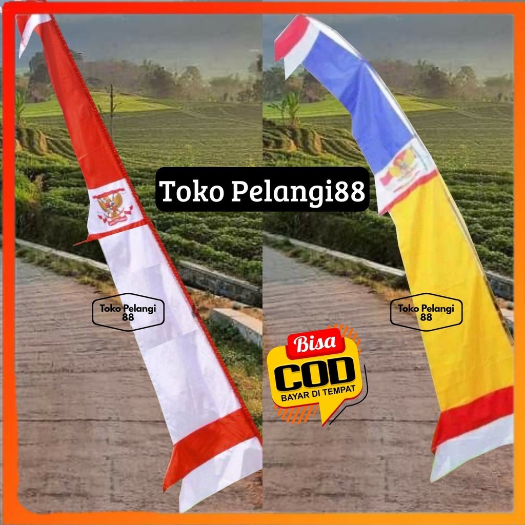 PROMO BESAR BESARAN Umbul-umbul Layur Merah Putih 4Meter Layur Lurus Bendera Umbul-Umbul Warna Warni