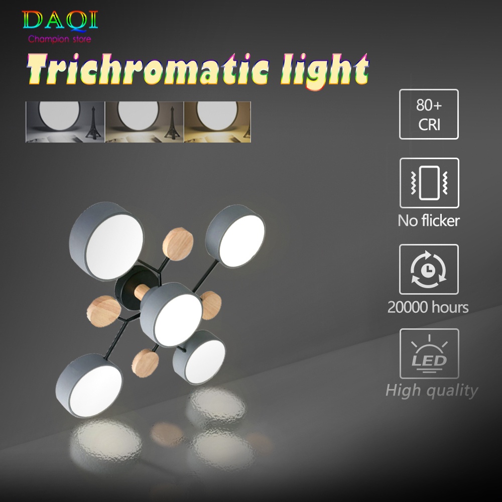 3 Warna Lampu Gantung LED Nordic Modern Minimalis Lampu Gantung Sederhana Lampu Langit-langit Gaya Ruang Tamu Dapur Lampu Gantung Putih Bola Kayu Lampu Gantung LED/Lampu Gantung Kamar