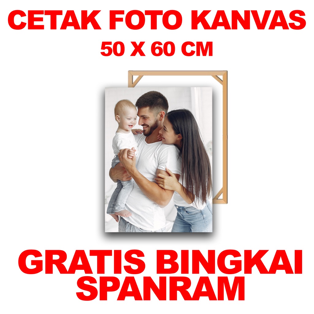 Papan Kanvas Spanram Media Kanvas Cetak Foto Kanvas/Canvas Photo Print 50x60 Cm (Gratis Spanram)